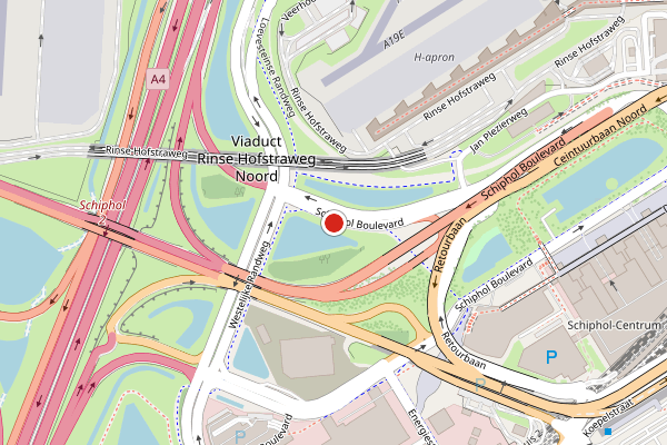 Brandweer-melding op Boulevard, Schiphol op 29 juli, kaart-overzicht