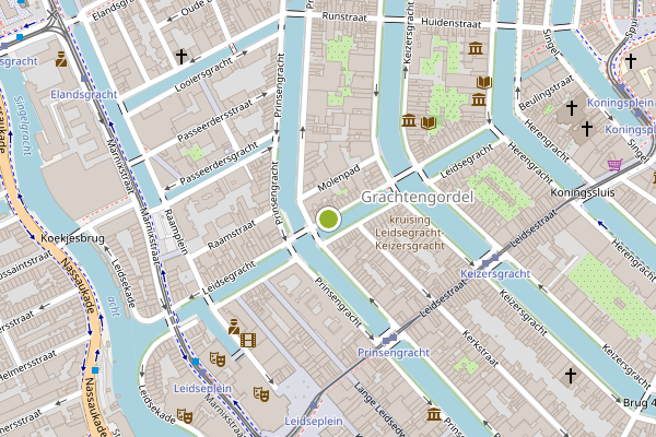 Ambulance-melding op Leidsegracht, Amsterdam op 29 juli, kaart-overzicht