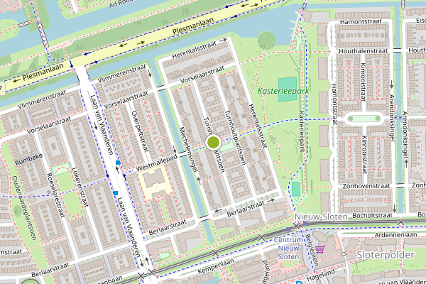Ambulance-melding op Turnhoutplantsoen, Amsterdam op 29 juli, kaart-overzicht