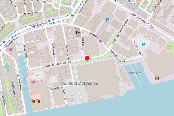Brandweer-melding op Gedempt Hamerkanaal, Amsterdam op 29 juli, kaart-overzicht