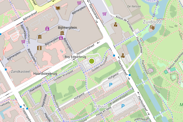 Ambulance-melding op Hoogoord, Amsterdam op 29 juli, kaart-overzicht