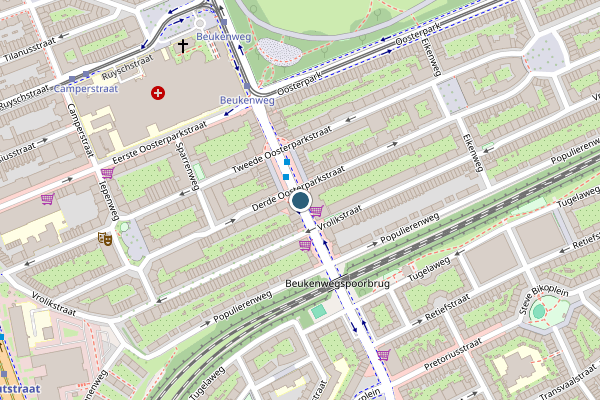 Politie-melding op Beukenweg, Amsterdam op 29 juli, kaart-overzicht