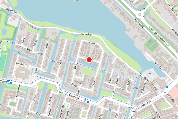 Brandweer-melding op Ebro, Uithoorn op 18 mei, kaart-overzicht