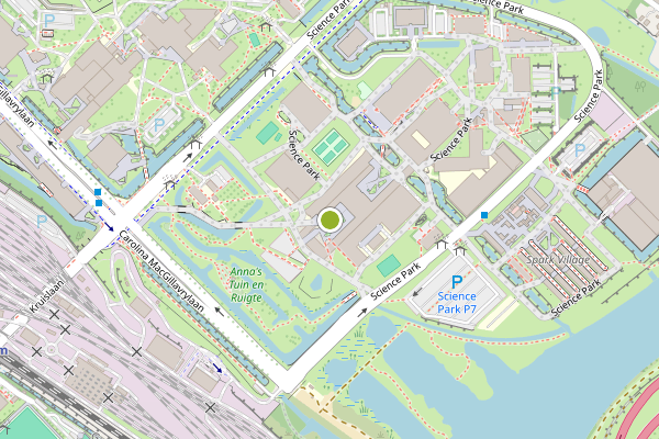 Ambulance-melding op Science Park, Amsterdam op 18 mei, kaart-overzicht