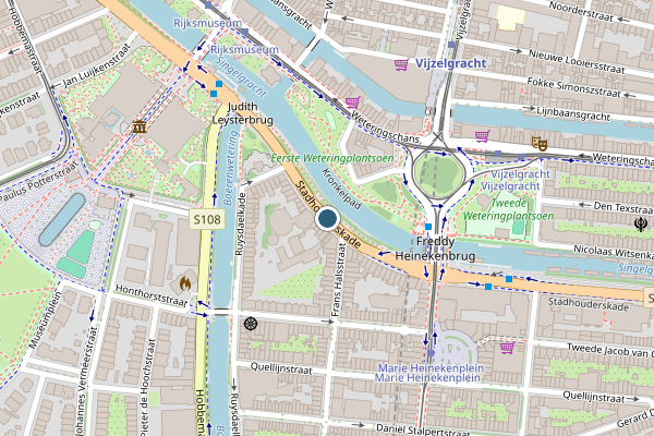 Politie-melding op Stadhouderskade, Amsterdam op 18 mei, kaart-overzicht