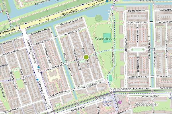 Ambulance-melding op Turnhoutplantsoen, Amsterdam op 18 mei, kaart-overzicht