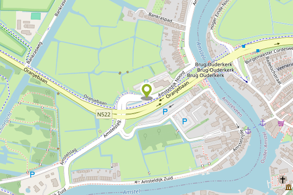 Ambulance-melding op Amsteldijk Noord, Amstelveen op 25 april, kaart-overzicht