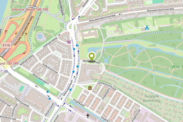 Ambulance-melding op Meeuwenlaan, Amsterdam op 25 april, kaart-overzicht