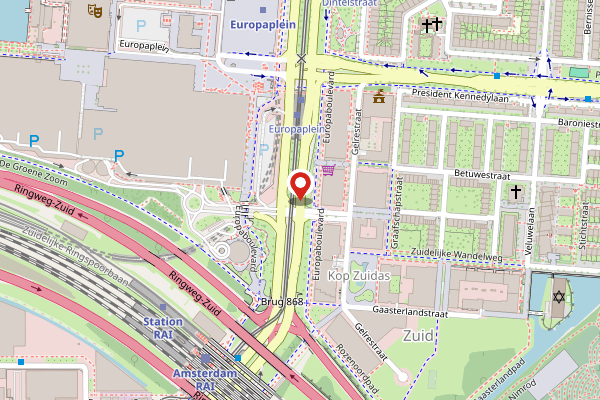 Brandweer-melding op Europaboulevard, Amsterdam op 25 april, kaart-overzicht