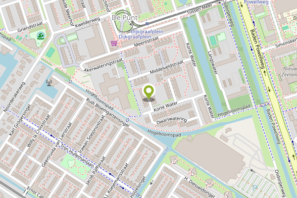 Ambulance-melding op Korte Water, Amsterdam op 25 april, kaart-overzicht