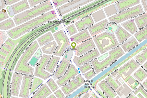 Ambulance-melding op Krugerplein, Amsterdam op 25 april, kaart-overzicht