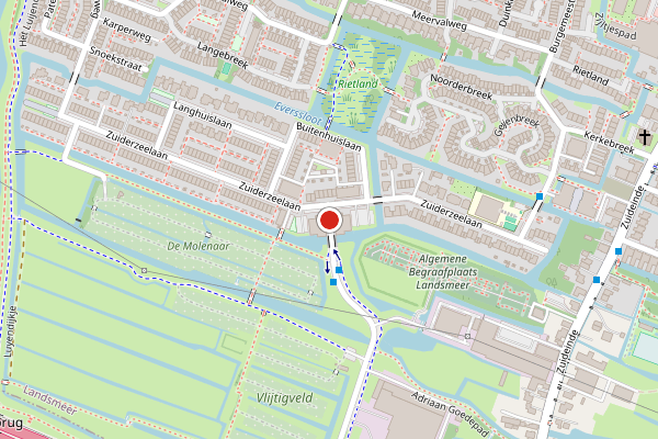 Brandweer-melding op De Poort, Landsmeer op 18 mei, kaart-overzicht