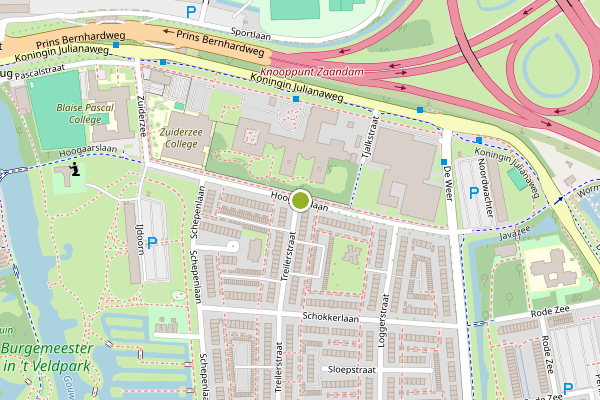 Ambulance-melding op Hoogaarslaan, Zaandam op 18 mei, kaart-overzicht