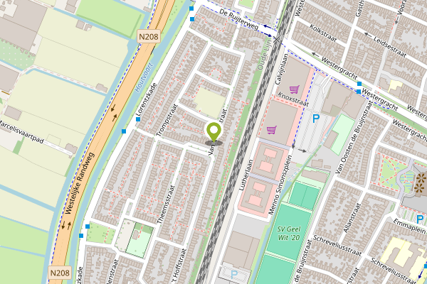 Ambulance-melding op Van 't Hoffstraat, Haarlem op 25 april, kaart-overzicht