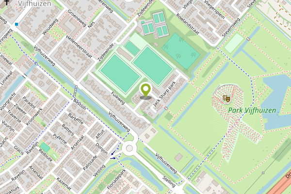 Ambulance-melding op park, Vijfhuizen op 25 april, kaart-overzicht