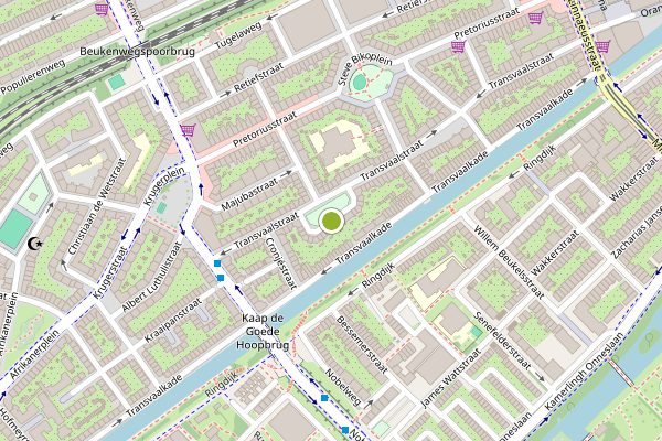 Ambulance-melding op Transvaalplein, Amsterdam op 18 mei, kaart-overzicht