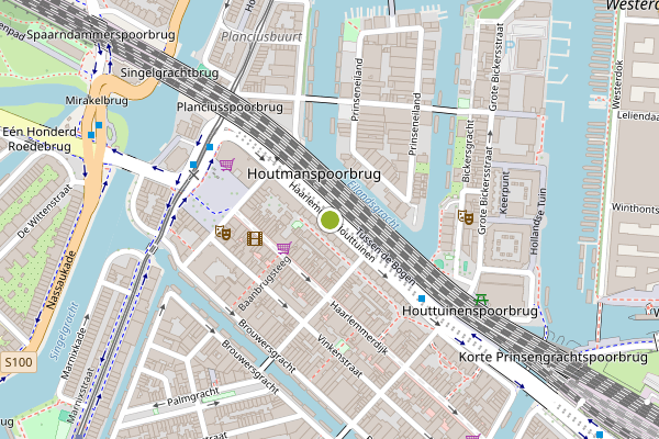 Ambulance-melding op Haarlemmer Houttuinen, Amsterdam op 18 mei, kaart-overzicht