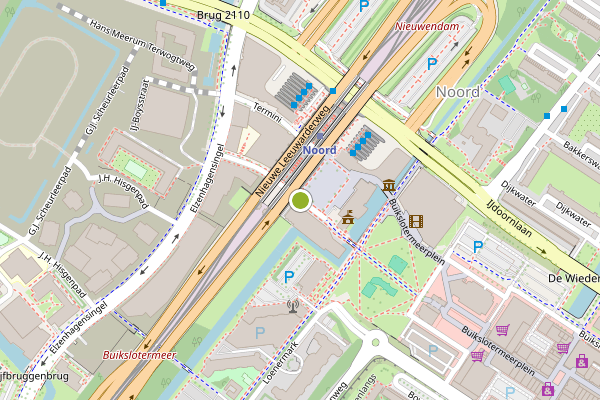 Ambulance-melding op Buikslotermeerplein, Amsterdam op 18 mei, kaart-overzicht