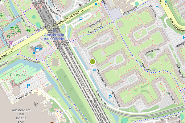 Ambulance-melding op Opheusdenhof, Amsterdam op 31 juli, kaart-overzicht