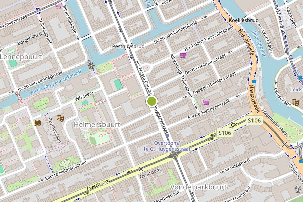 Ambulance-melding op Eerste Constantijn Huygensstraat, Amsterdam op 18 mei, kaart-overzicht