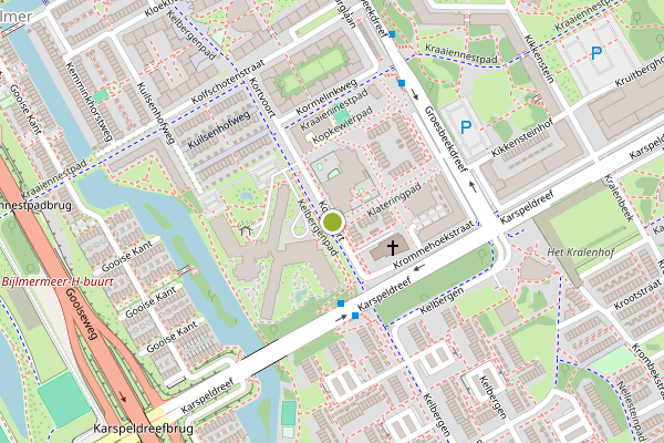 Ambulance-melding op Kortvoort, Amsterdam op 18 mei, kaart-overzicht
