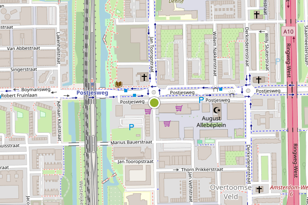 Ambulance-melding op Jan Tooropstraat, Amsterdam op 18 mei, kaart-overzicht