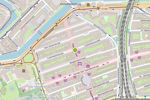 Ambulance-melding op Dapperstraat, Amsterdam op 18 mei, kaart-overzicht