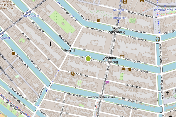 Ambulance-melding op Keizersgracht, Amsterdam op 18 mei, kaart-overzicht