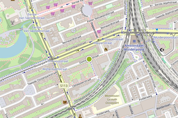Ambulance-melding op Domselaerstraat, Amsterdam op 18 mei, kaart-overzicht