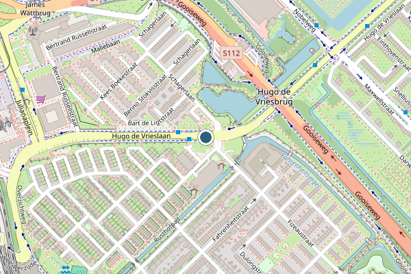 Politie-melding op Hugo de Vrieslaan, Amsterdam op 18 mei, kaart-overzicht