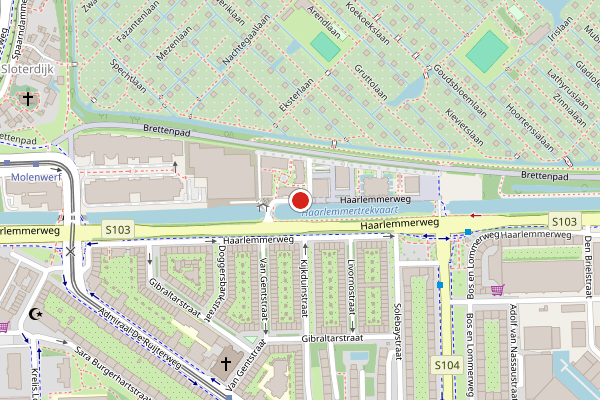 Brandweer-melding op Haarlemmerweg, Amsterdam op 18 mei, kaart-overzicht
