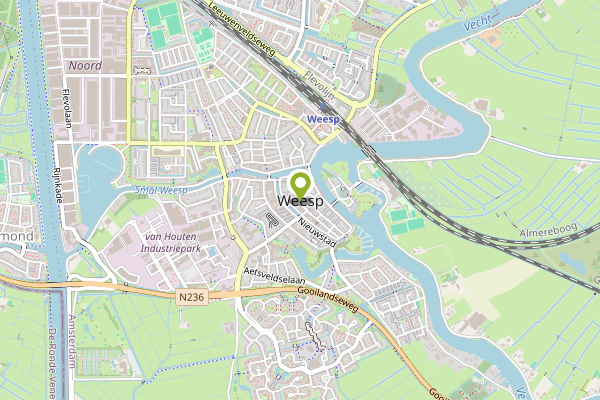Ambulance-melding op Weesp op 25 april, kaart-overzicht