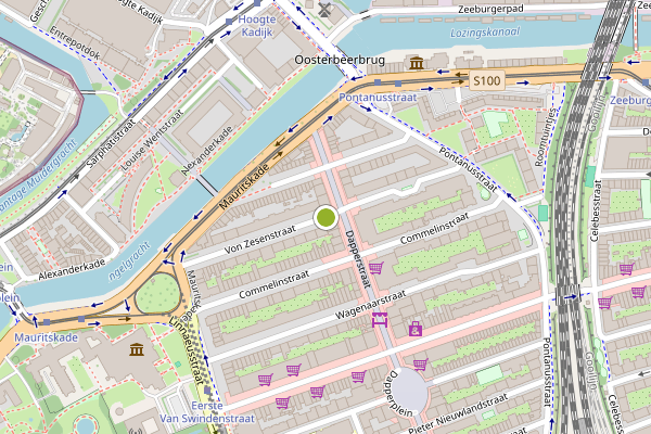 Ambulance-melding op Von Zesenstraat, Amsterdam op 31 juli, kaart-overzicht
