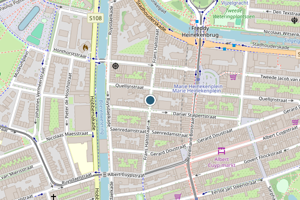 Politie-melding op Frans Halsstraat, Amsterdam op 31 juli, kaart-overzicht