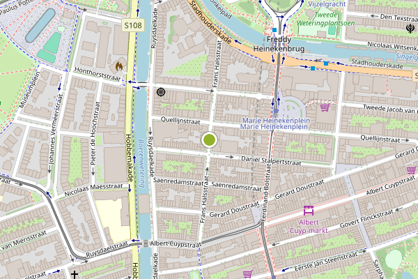 Ambulance-melding op Frans Halsstraat, Amsterdam op 31 juli, kaart-overzicht