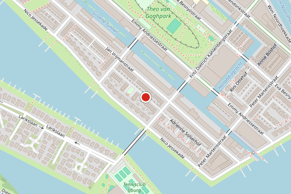 Brandweer-melding op Fritz Dietrich Kahlenbergstraat, Amsterdam op 18 mei, kaart-overzicht