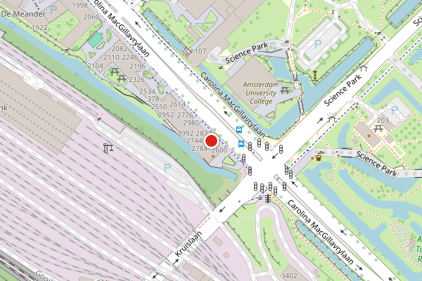 Brandweer-melding op Carolina MacGillavrylaan, Amsterdam op 18 mei, kaart-overzicht