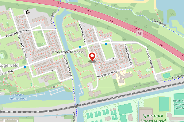 Brandweer-melding op Leverkruidweg, Zaandam op 25 april, kaart-overzicht