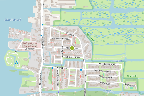 Ambulance-melding op Klaverstraat, Landsmeer op 19 mei, kaart-overzicht