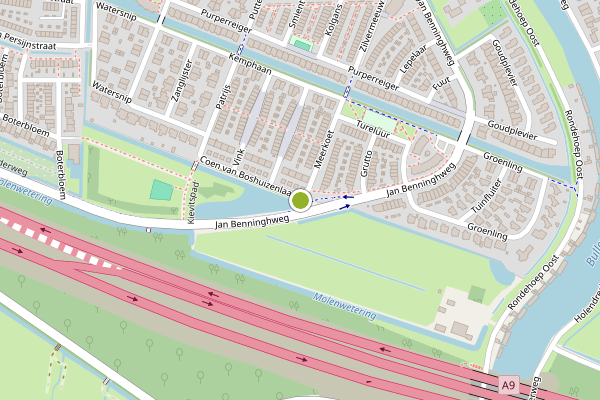 Ambulance-melding op Meerkoet, Ouderkerk aan de Amstel op 19 mei, kaart-overzicht