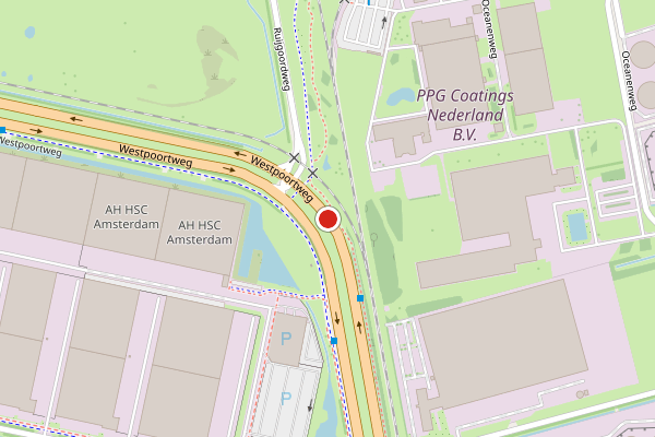 Ambulance + Brandweer + Politie samen ter plaatse op Westpoortweg, Amsterdam op 2 augustus, kaart-overzicht nieuws-bericht