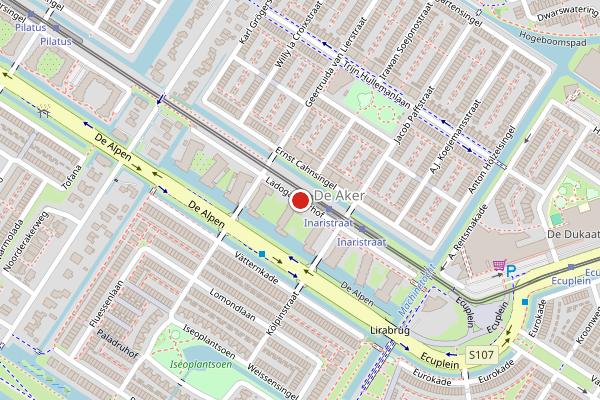 Brandweer-melding op Ladogameerhof, Amsterdam op 2 augustus, kaart-overzicht