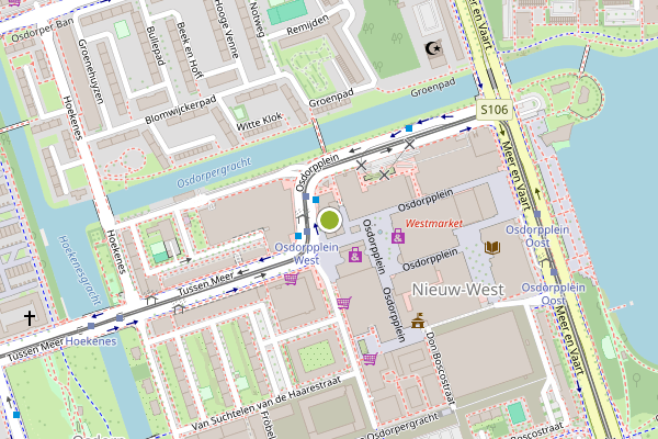 Ambulance-melding op Osdorpplein, Amsterdam op 19 mei, kaart-overzicht