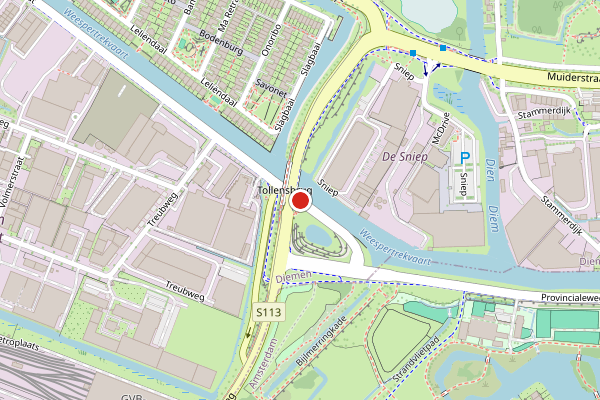 Brandweer-melding op Weesperstraat, Diemen op 20 mei, kaart-overzicht