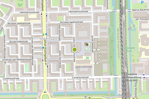 Ambulance-melding op Justus Halbertsmastraat, Amsterdam op 20 mei, kaart-overzicht