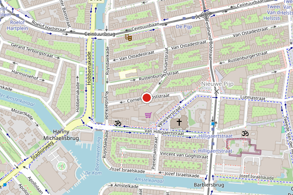 Brandweer-melding op Cornelis Trooststraat, Amsterdam op 20 mei, kaart-overzicht