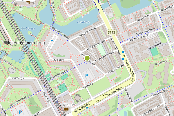 Ambulance-melding op Lontarpalmstraat, Amsterdam op 20 mei, kaart-overzicht
