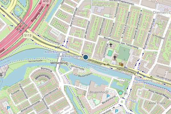 Politie-melding op Hartveldseweg, Diemen op 4 augustus, kaart-overzicht