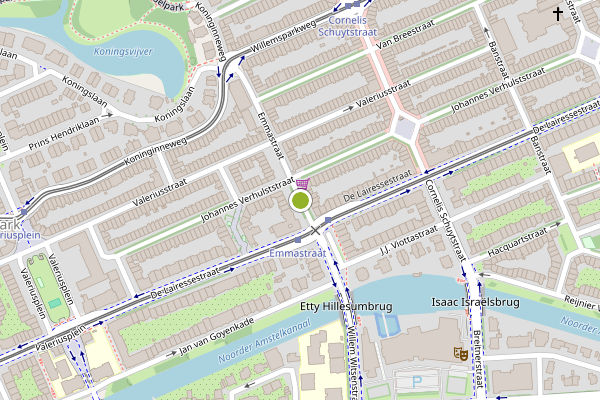 Ambulance-melding op Emmastraat, Amsterdam op 20 mei, kaart-overzicht