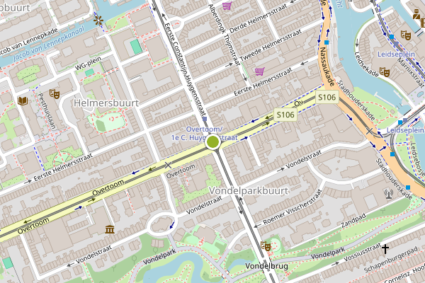 Ambulance-melding op Overtoom, Amsterdam op 20 mei, kaart-overzicht